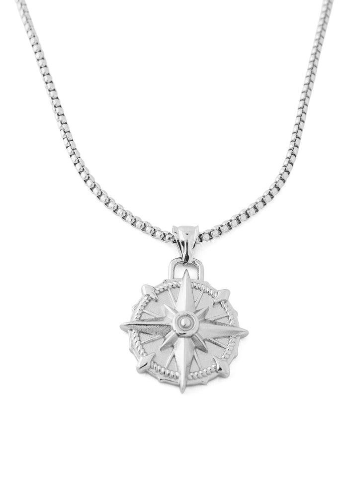 Akitsune-Guidance-Pendant-Silver-Compass-North-Star