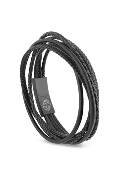 AK-B-AMB-01-Akitsune-Ambush-Synthetic-Leather-Bracelet-Matte-Black-Black-2