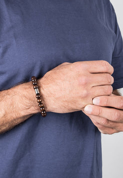 AK-B-ART-02-Akitsune-Artem-Wood-Bracelet-Silver-Brown-Model-2