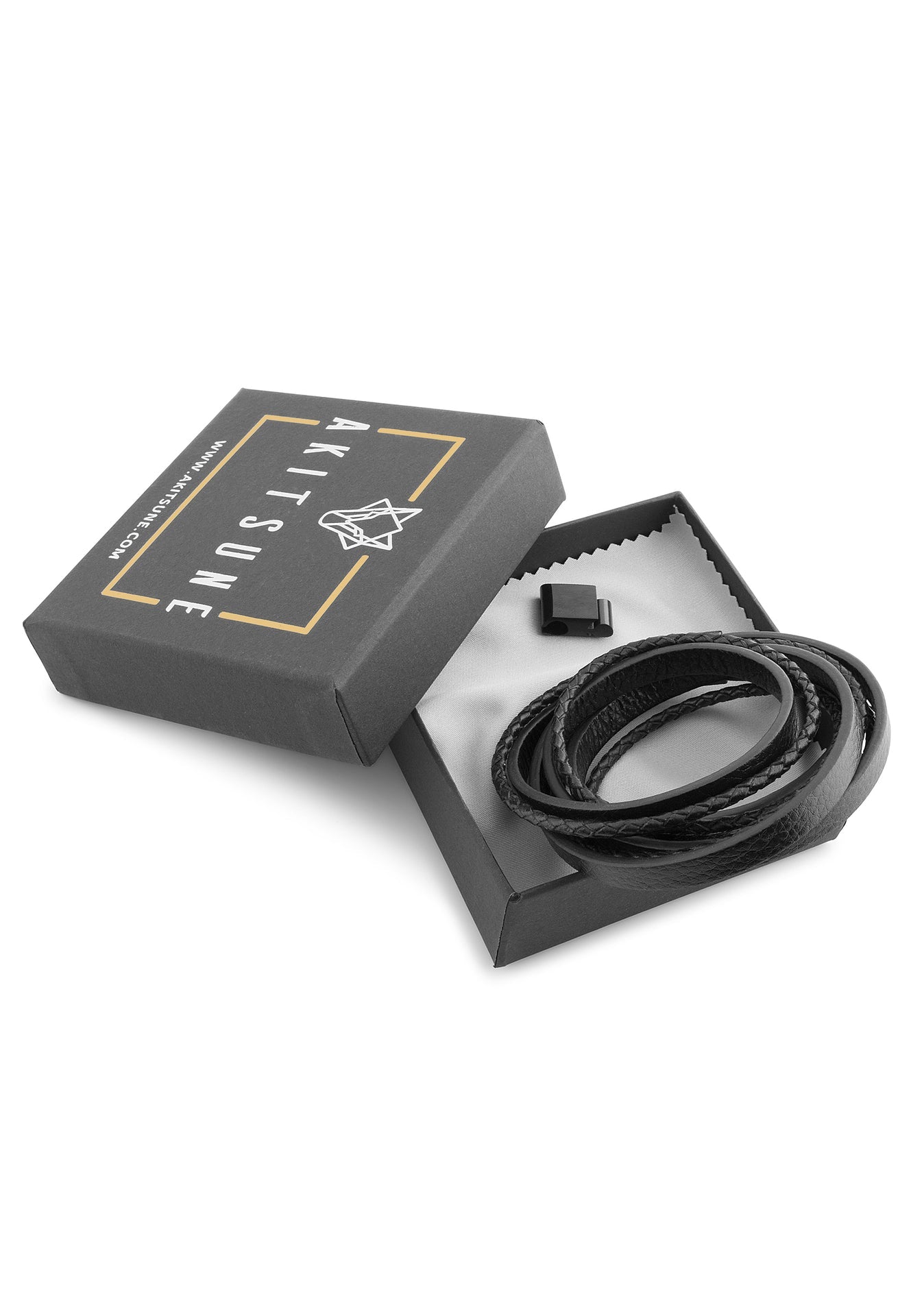 AK-B-DAR-01-Akitsune-Dark-Matter-Synthetic-Leather-Bracelet-Matte-Black-Black-Packaging