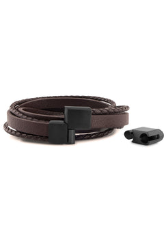 AK-B-DAR-02-Akitsune-Dark-Matter-Synthetic-Leather-Bracelet-Matte-Black-Brown-Back