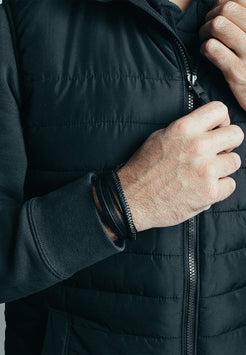 AK-B-PAT-01-Akitsune-Pathfinder-Synthetic-Leather-Bracelet-Matte-Black-Black-Model-5