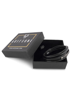 AK-B-PUN-01-Akitsune-Punisher-Synthetic-Leather-Bracelet-Matte-Black-Black-Packaging-2