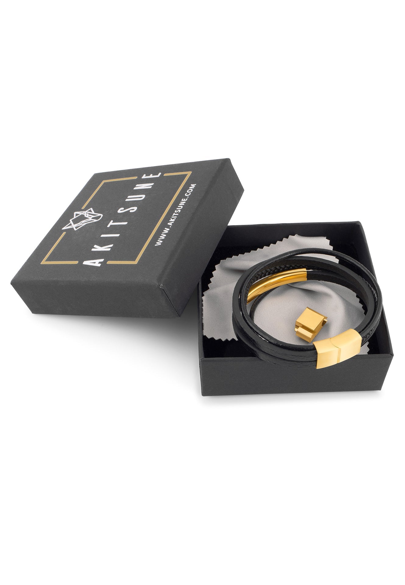 AK-B-PUN-03-Akitsune-Punisher-Bracelet-Gold-Black-Packaging