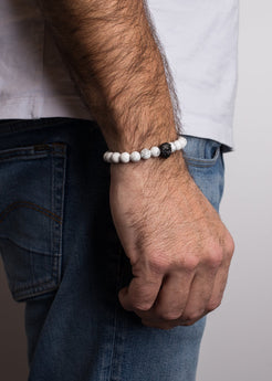 AK-B-REG-08-Akitsune-Regis-Beaded-Bracelet-Mens-Beads-Lion-White-Marble