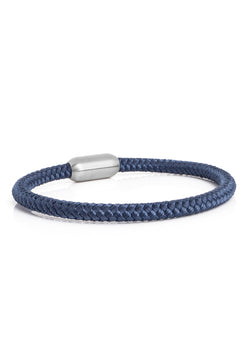 AK-B-SILV-04-Akitsune-Silva-Nylon-Bracelet-Silver-Navyblue-Side