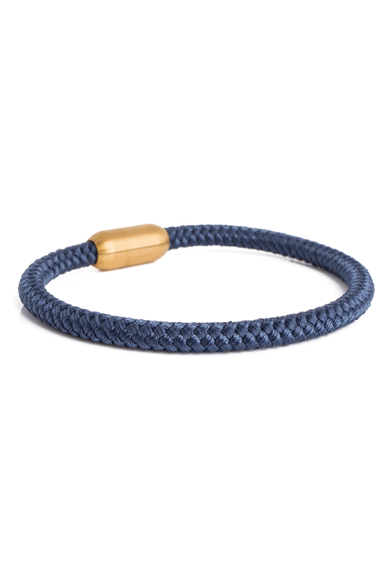 AK-B-SILV-20-Akitsune-Silva-Nylon-Bracelet-Gold-Navyblue-Front