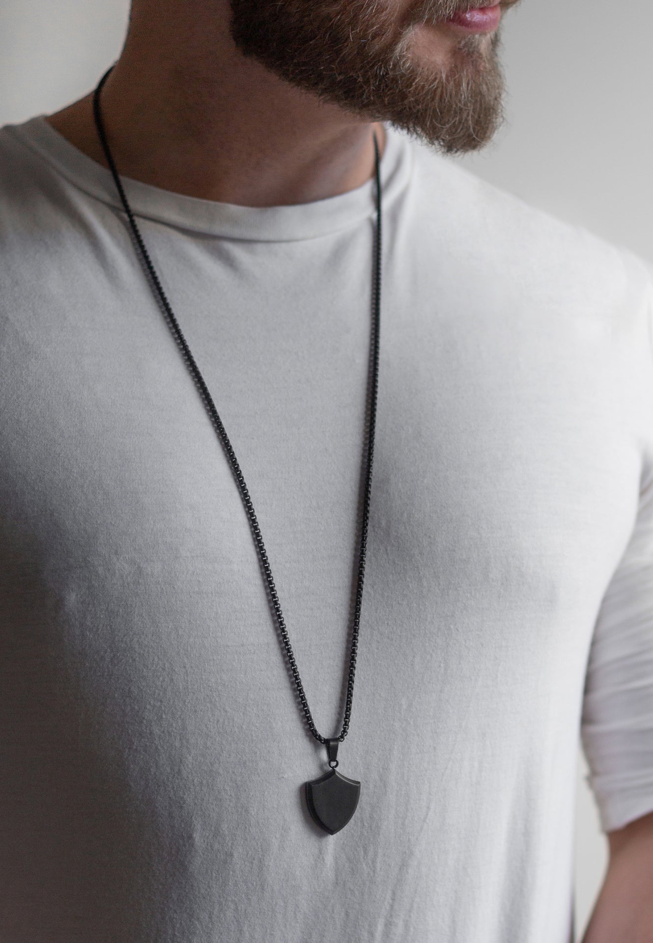 AK-PEN-INS-01-Akitsune-Insignia-Pendant-Matte-Black-Shield-Model-2