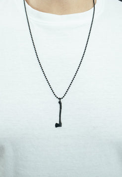 AK-PEN-SEC-01-Akitsune-Securis-Pendant-Necklace-Matte-Black-Model-2