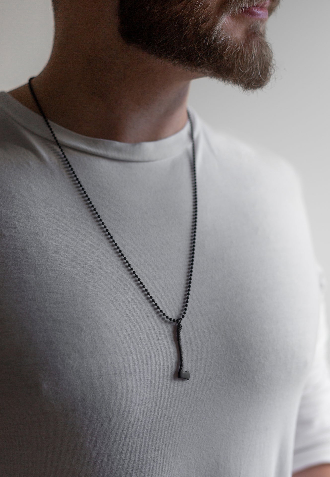 AK-PEN-SEC-01-Akitsune-Securis-Pendant-Necklace-Matte-Black-Model-3