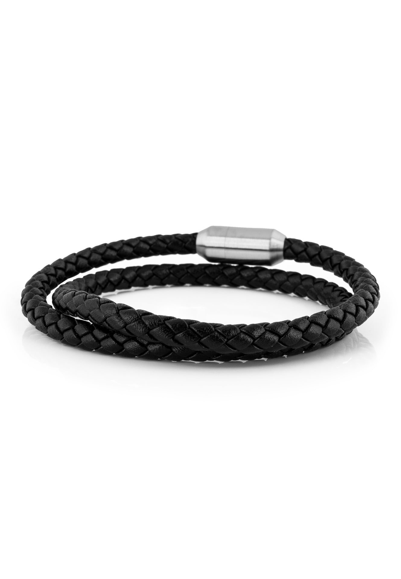 AKJ52L00P-O11-Akitsune-Suprema-Leather-Bracelet-Silver-Black-4