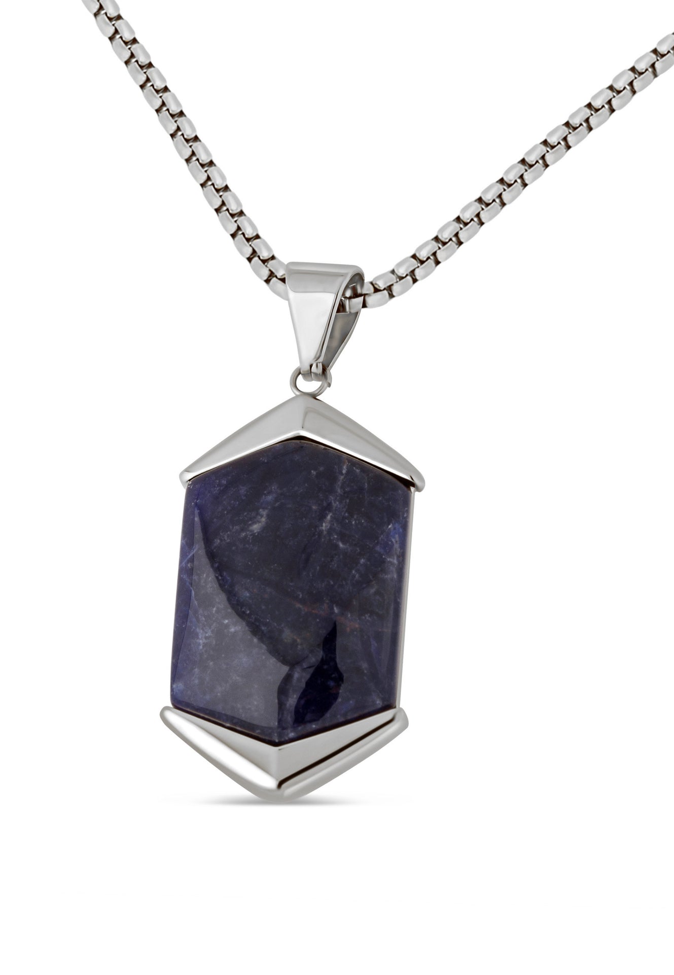 Akitsune-Abyssum-Pendant-Silver-Blue-Vein-Stone