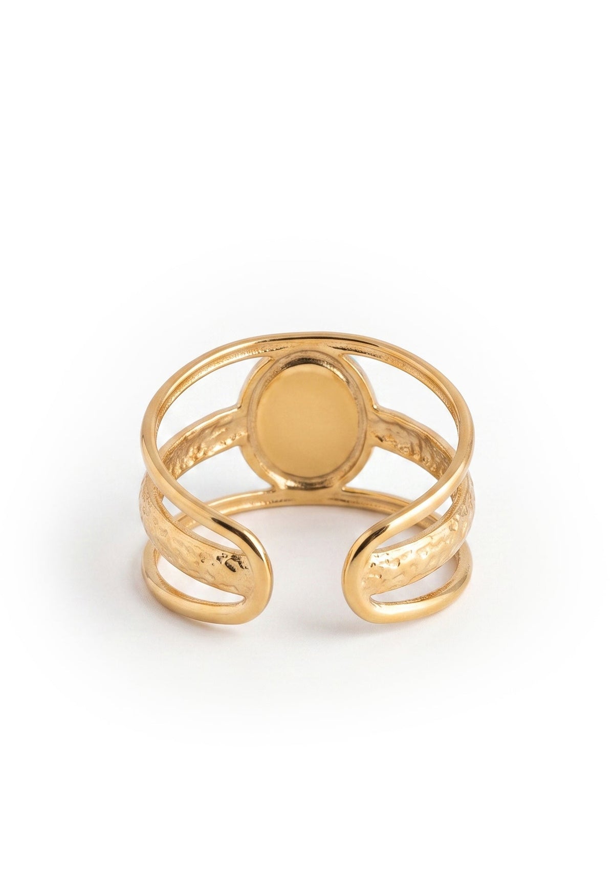 Akitsune Alina ring in gold tone, back view