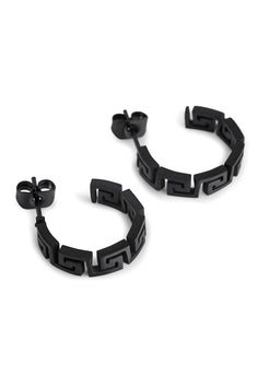 Akitsune-Argius-Meander-Earring-Matte-Black-Greek