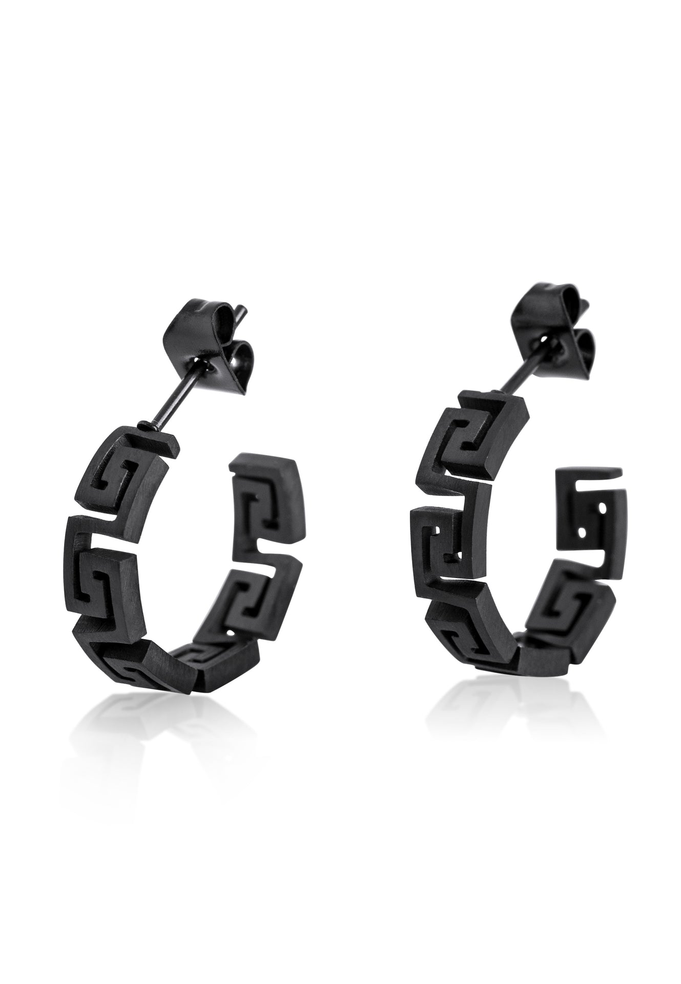 Akitsune-Argius-Meander-Earring-Matte-Black