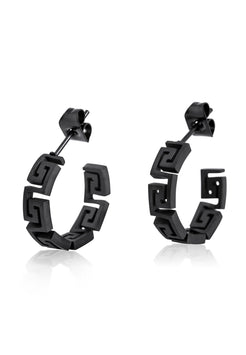 Akitsune-Argius-Meander-Earring-Matte-Black