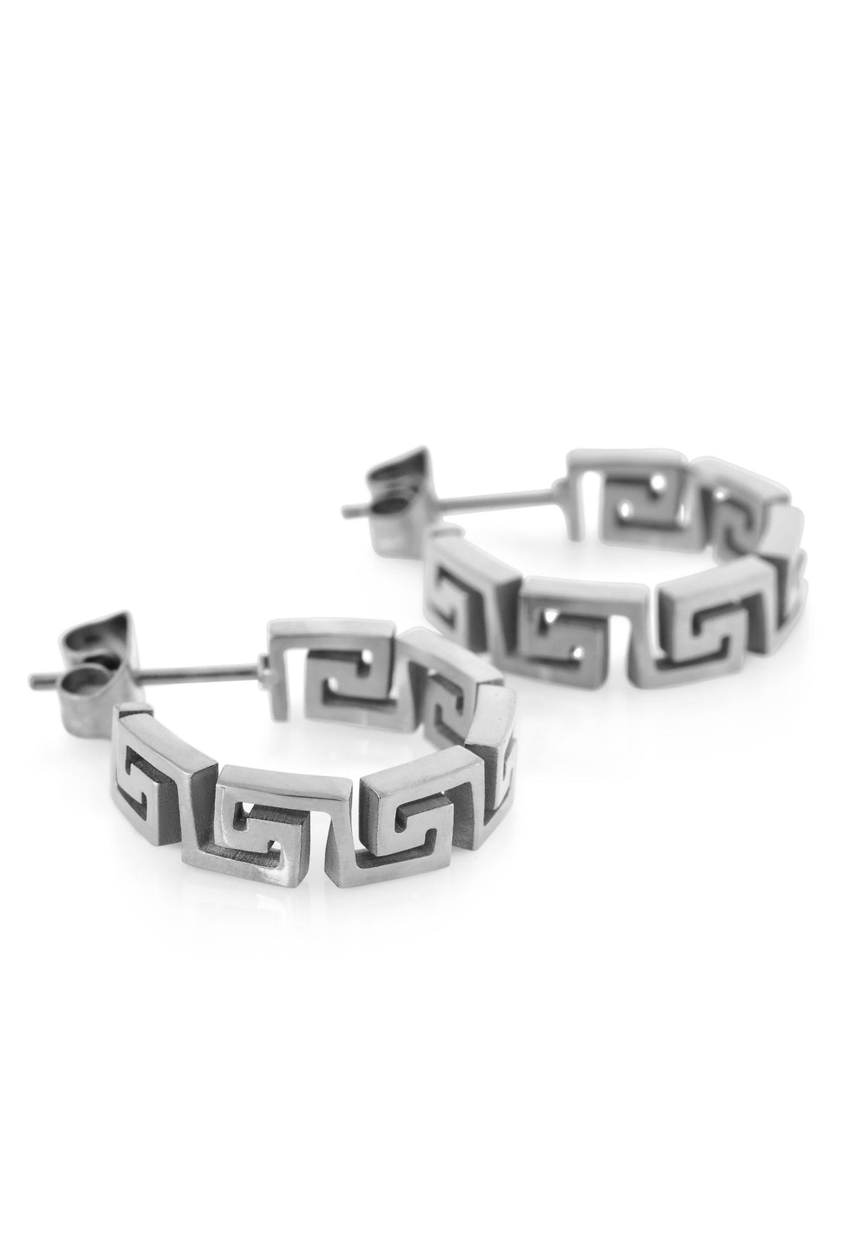 Akitsune-Argius-Meander-Earring-Silver-Womens-Side