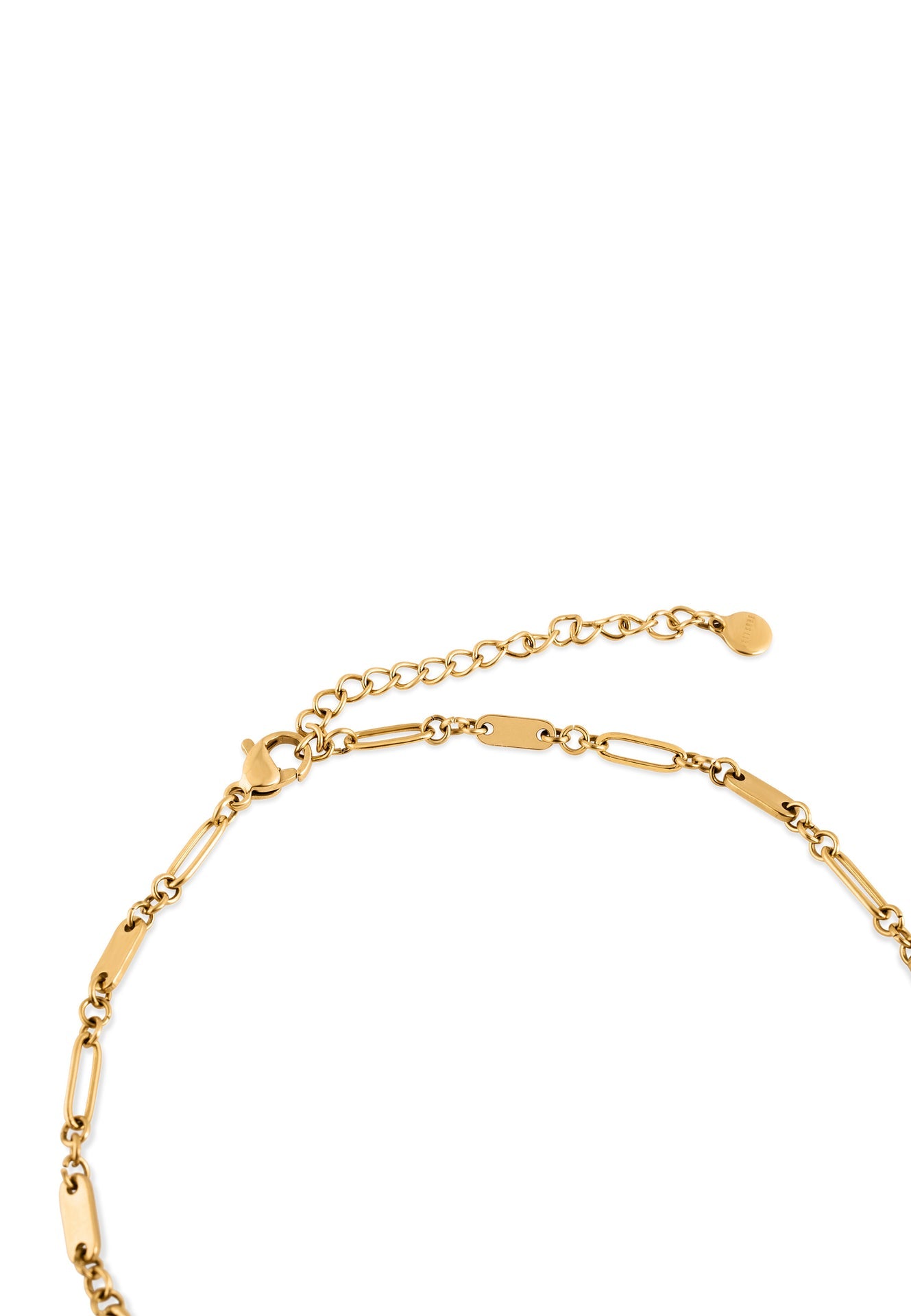 Gold bracelet on a white background