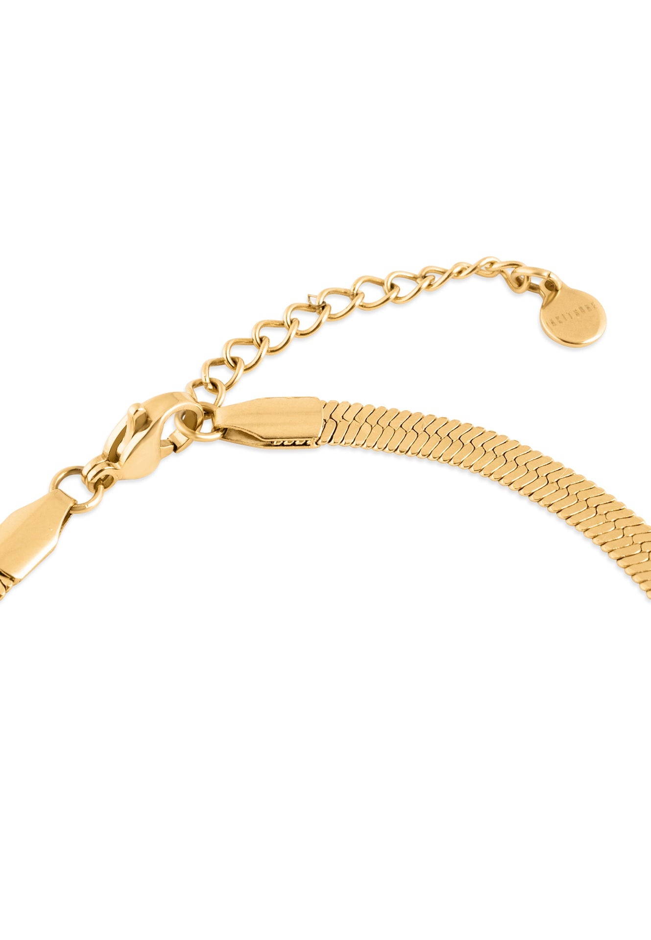 Gold bracelet on a white background