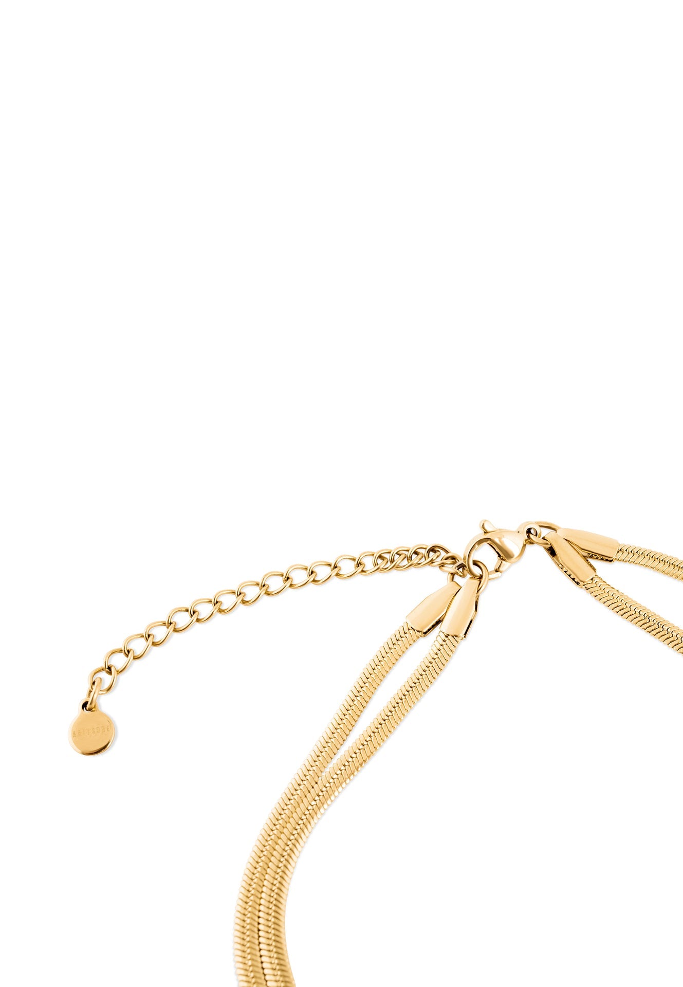 Gold bracelet on a white background