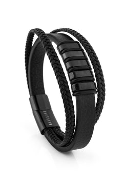 Akitsune-Fabula-Leather-Bracelet-Black-Black-Mens-4