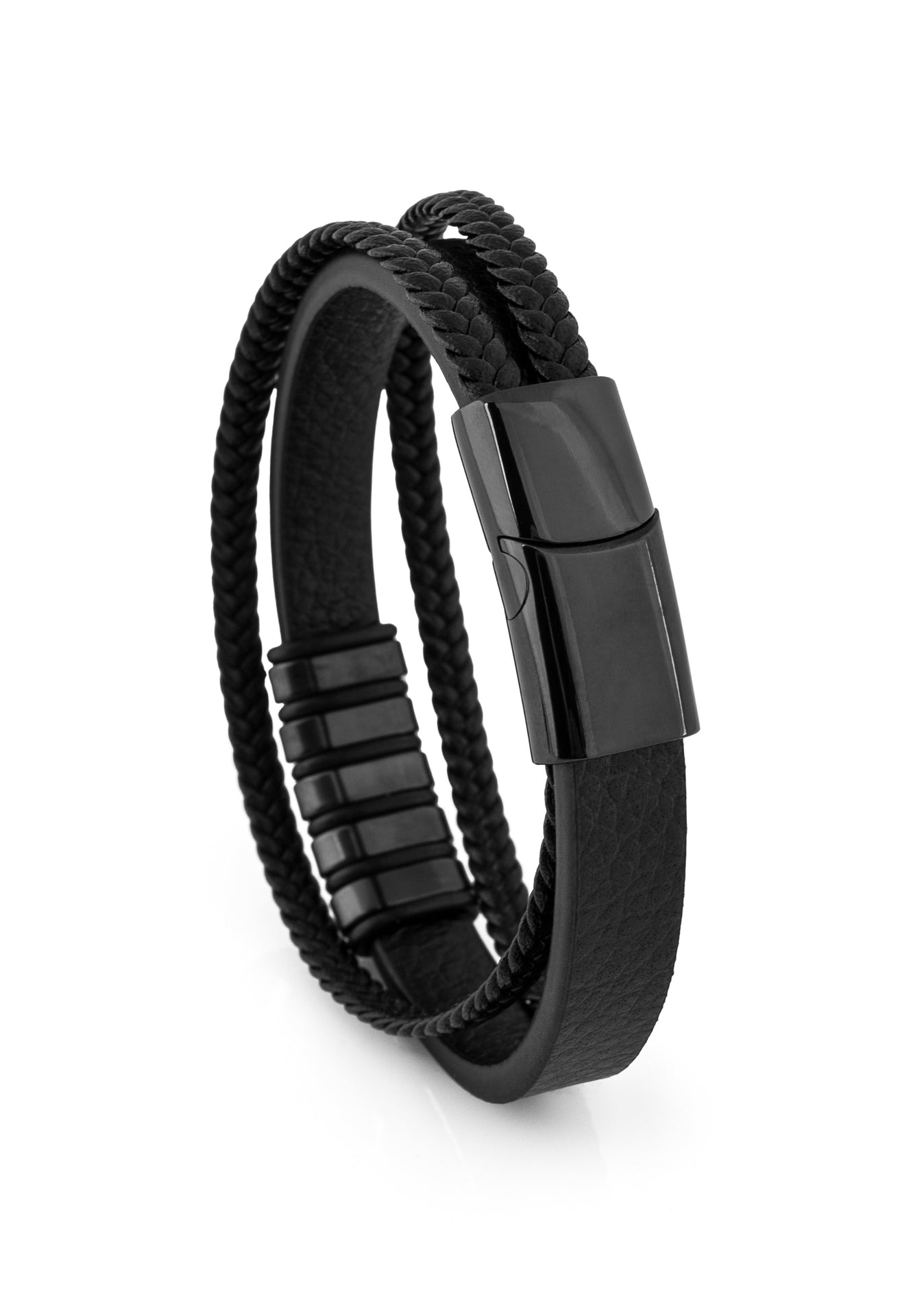 Akitsune-Fabula-Leather-Bracelet-Black-Black-Mens-5