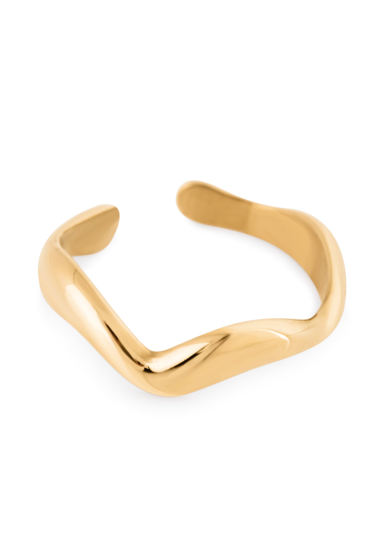Gold bracelet on a white background