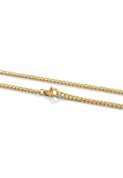 Akitsune-Fibra-Chain-3mm-Gold-Lobster-Clasp