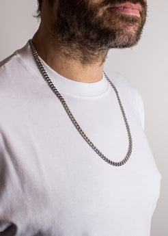 Akitsune-Fibra-Chain-9mm-Silver-70cm-Mens-Model-2