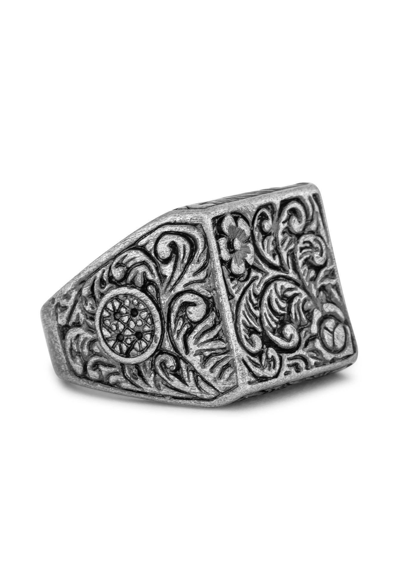 Akitsune-Floris-Ring-Antique-Silver-Flat-2