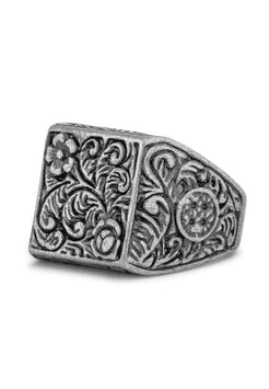 Akitsune-Floris-Ring-Antique-Silver-Flat