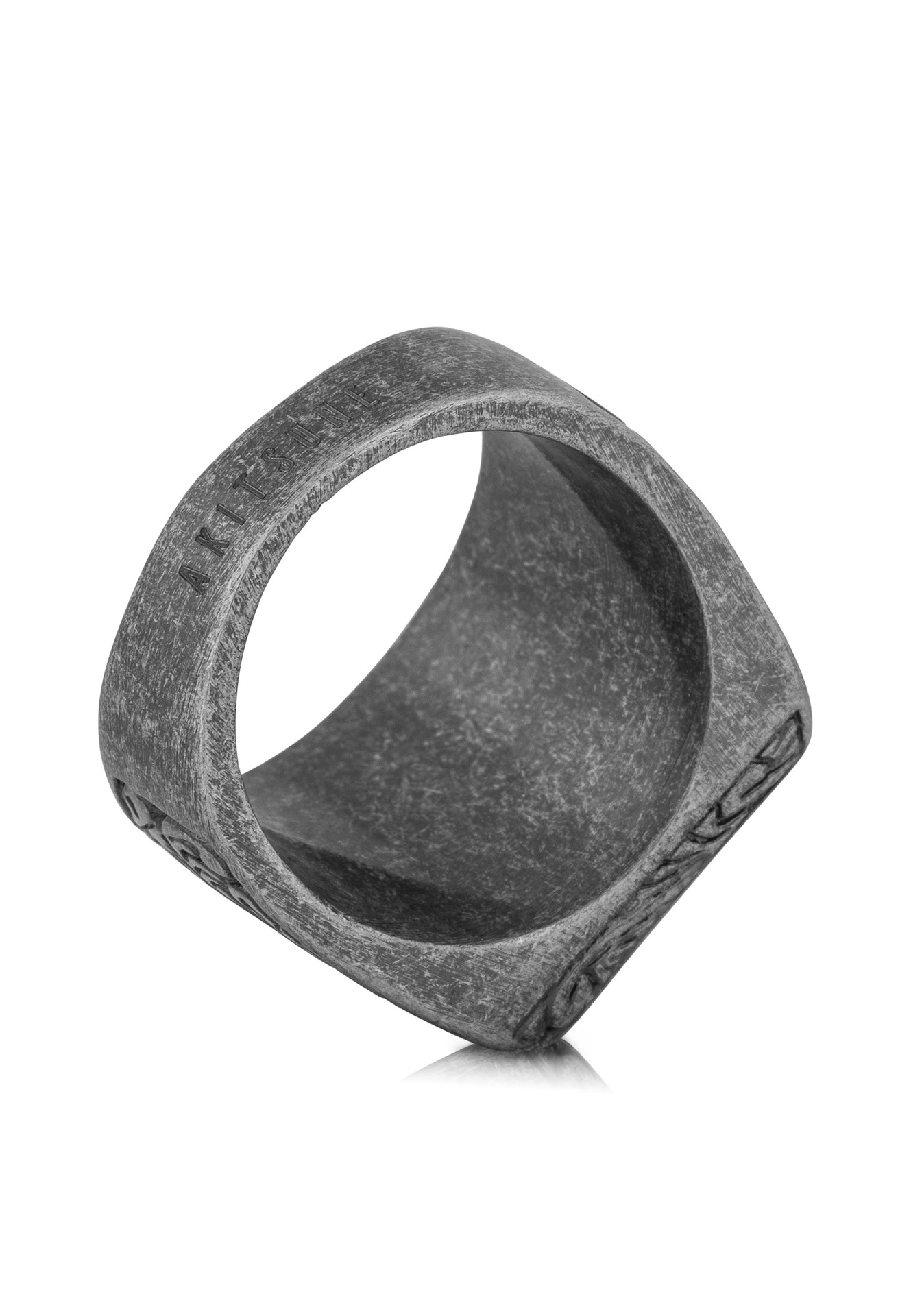 Akitsune-Floris-Ring-Antique-Silver-Up-Back