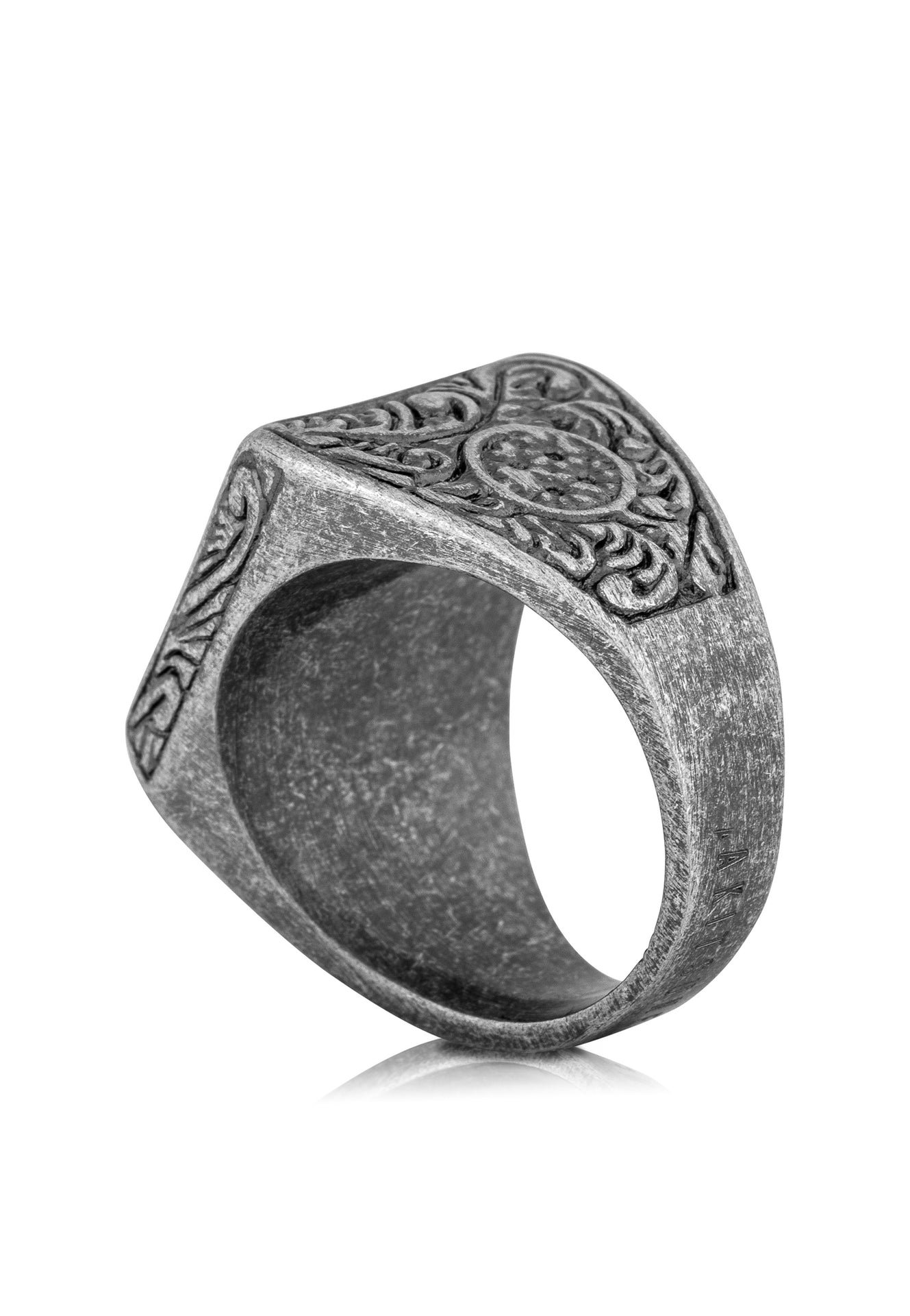 Akitsune-Floris-Ring-Antique-Silver-Up-Side