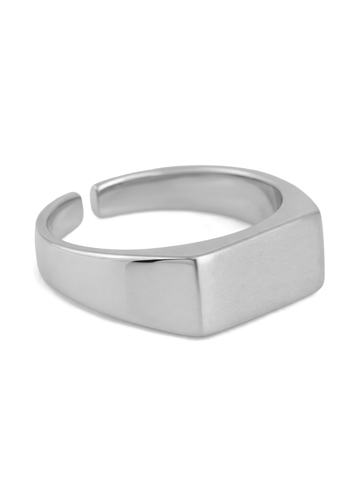 Silver ring on a white background