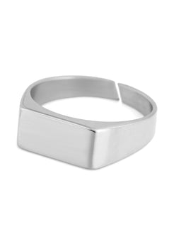 Silver ring on a white background