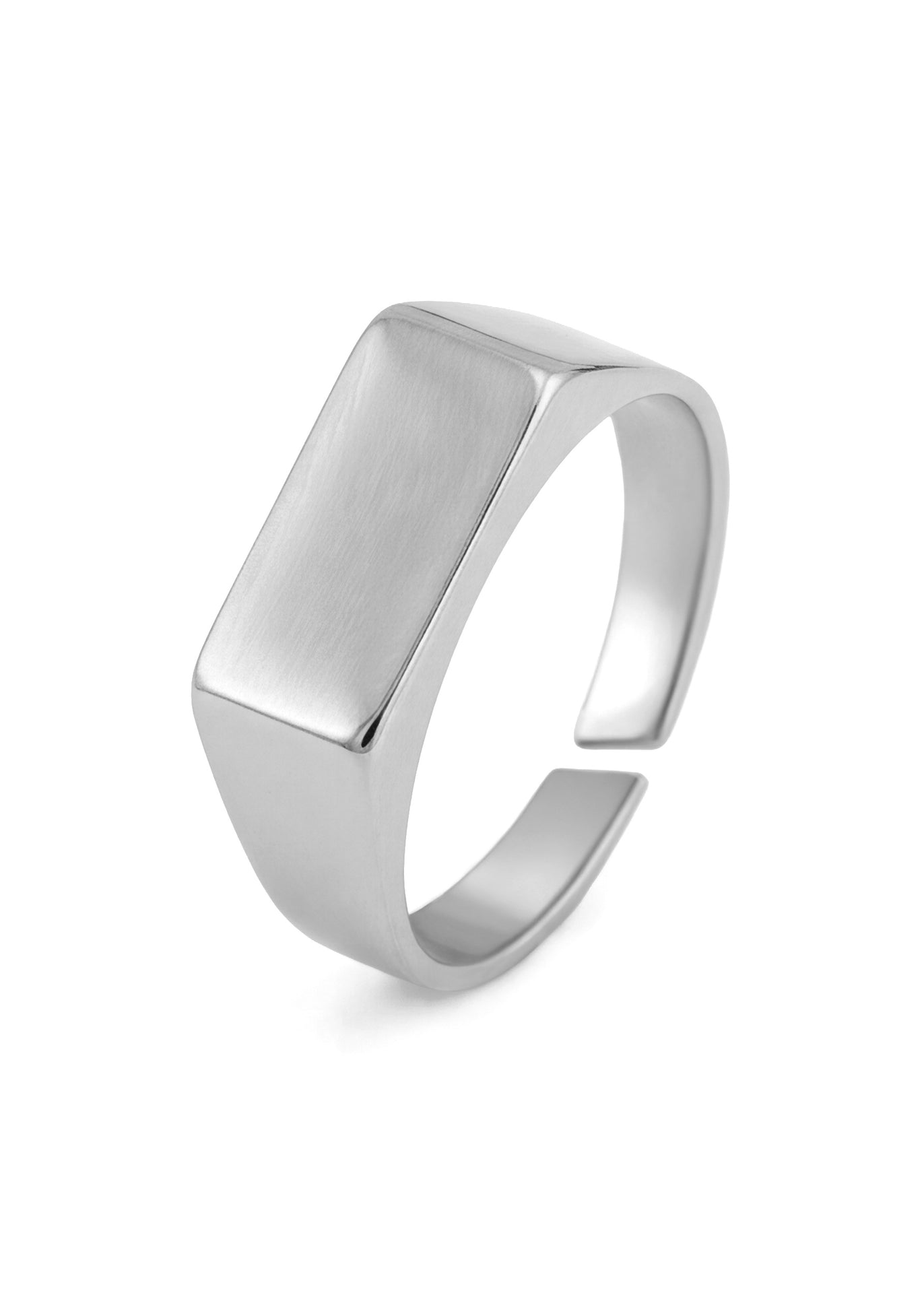 Silver ring on a white background
