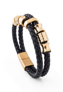 Akitsune-Gracilitas-Leather-Bracelet-Gold-Black-open