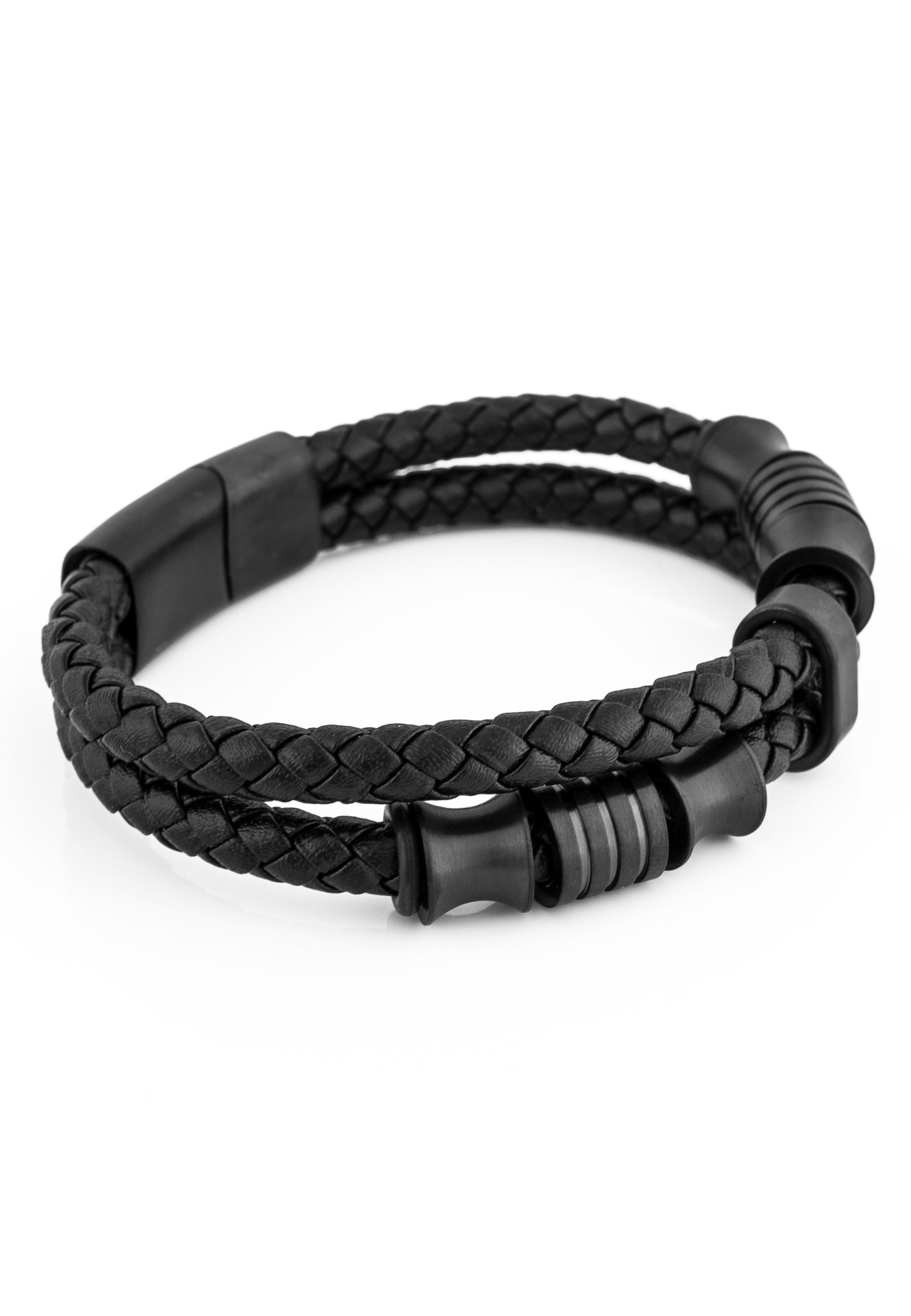 Akitsune-Gracilitas-Leather-Bracelet-Matte-Black-Black-Back