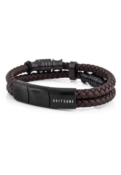 Akitsune-Gracilitas-Leather-Bracelet-Matte-Black-Brown