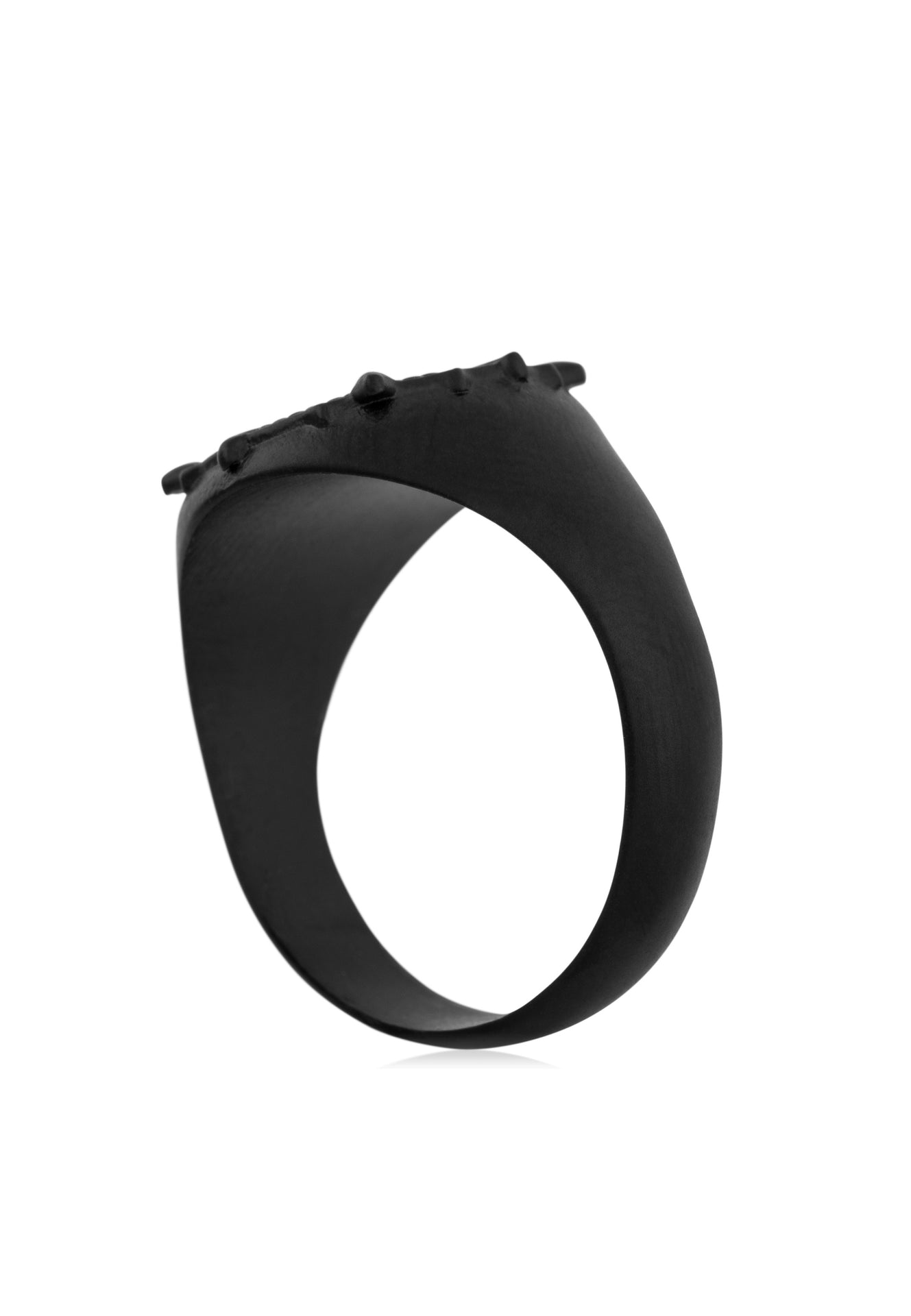 Akitsune-Guidance-Compass-Ring-Matte-Black-Nautical-Sea-Map-Standing