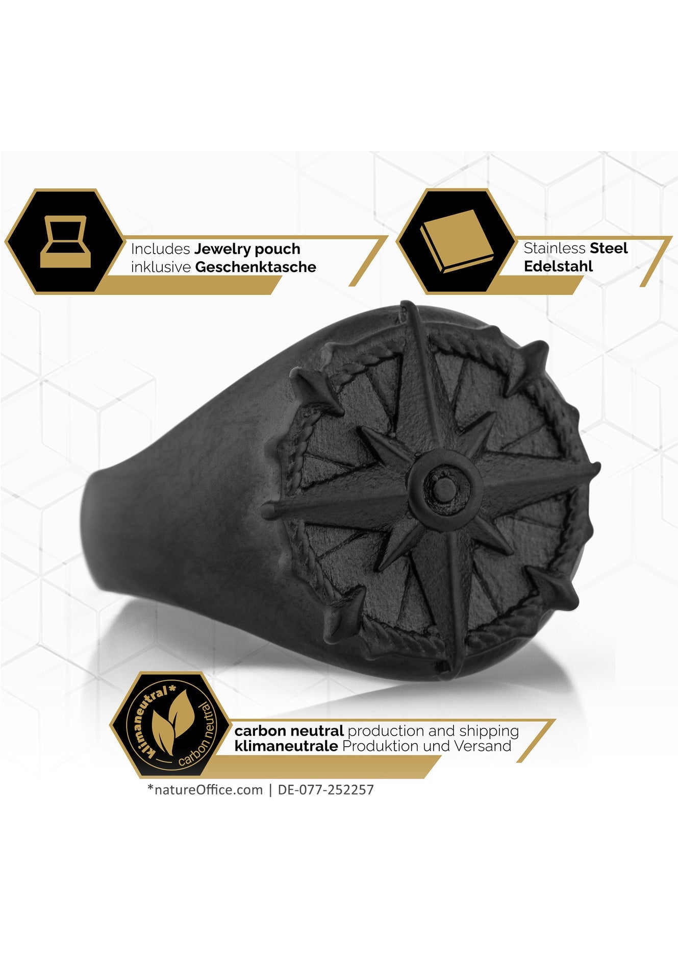 Akitsune-Guidance-Compass-Ring-Matte-Black