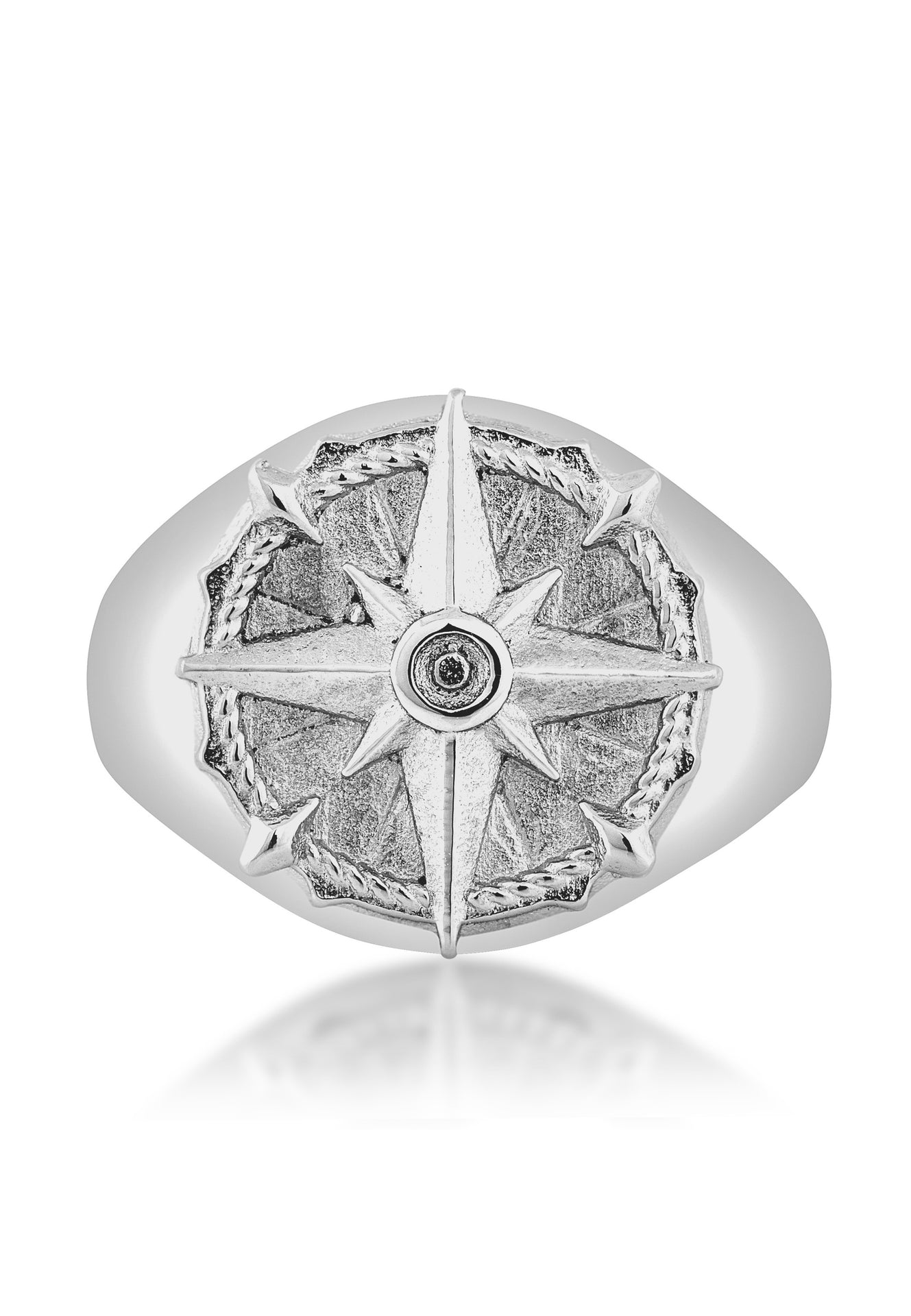 Akitsune-Guidance-Compass-Signet-Ring-Silver-Men-Jewelry-Nautical-Front-Specs