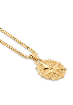 Akitsune-Guidance-Pendant-Gold-North-Star-Compass-Necklace-Flat