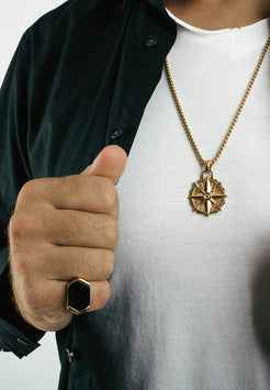 Akitsune-Guidance-Pendant-Gold-North-Star-Compass-Necklace-Model