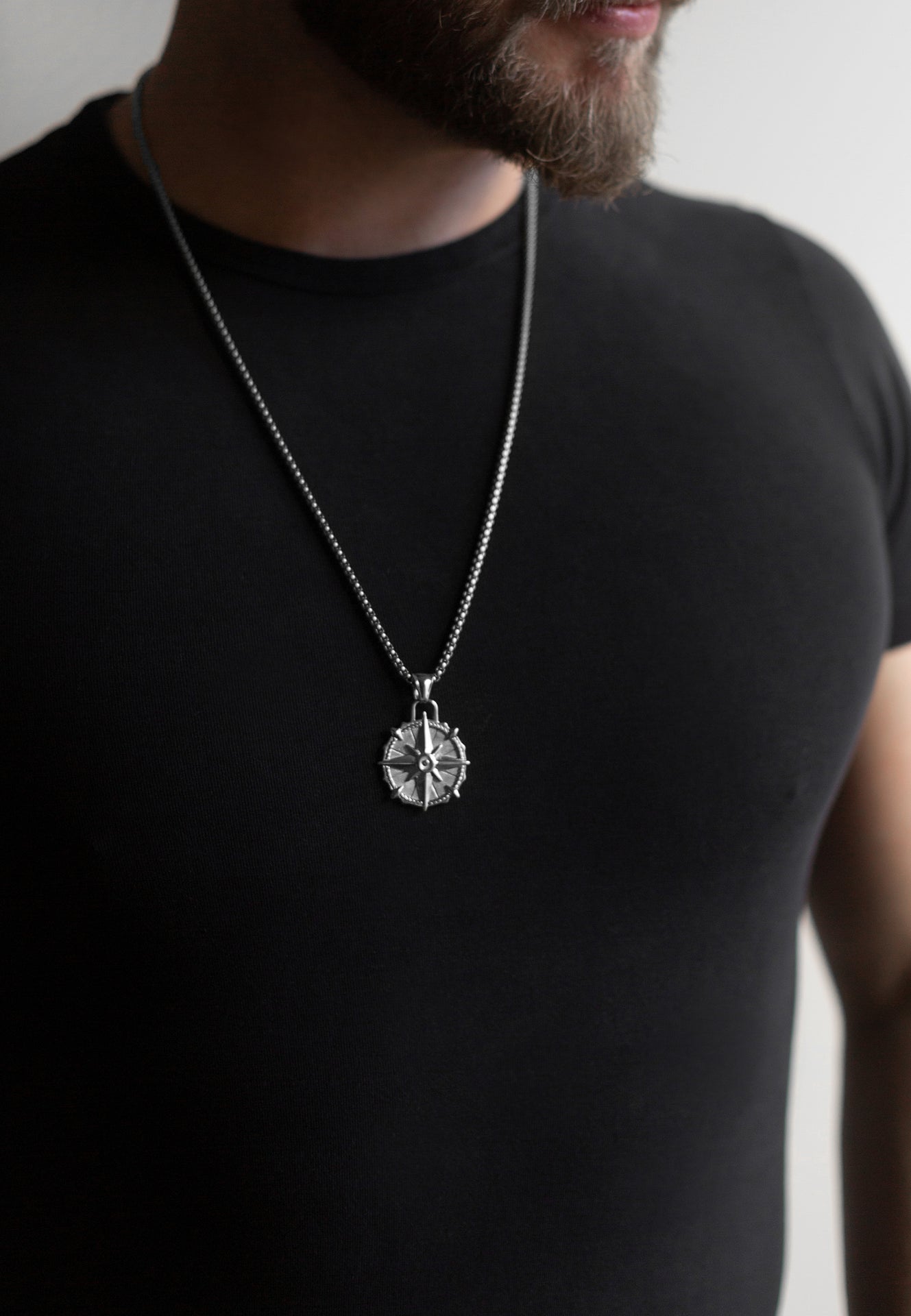 Akitsune-Guidance-Pendant-Silver-Compass-North-Star-Model-3