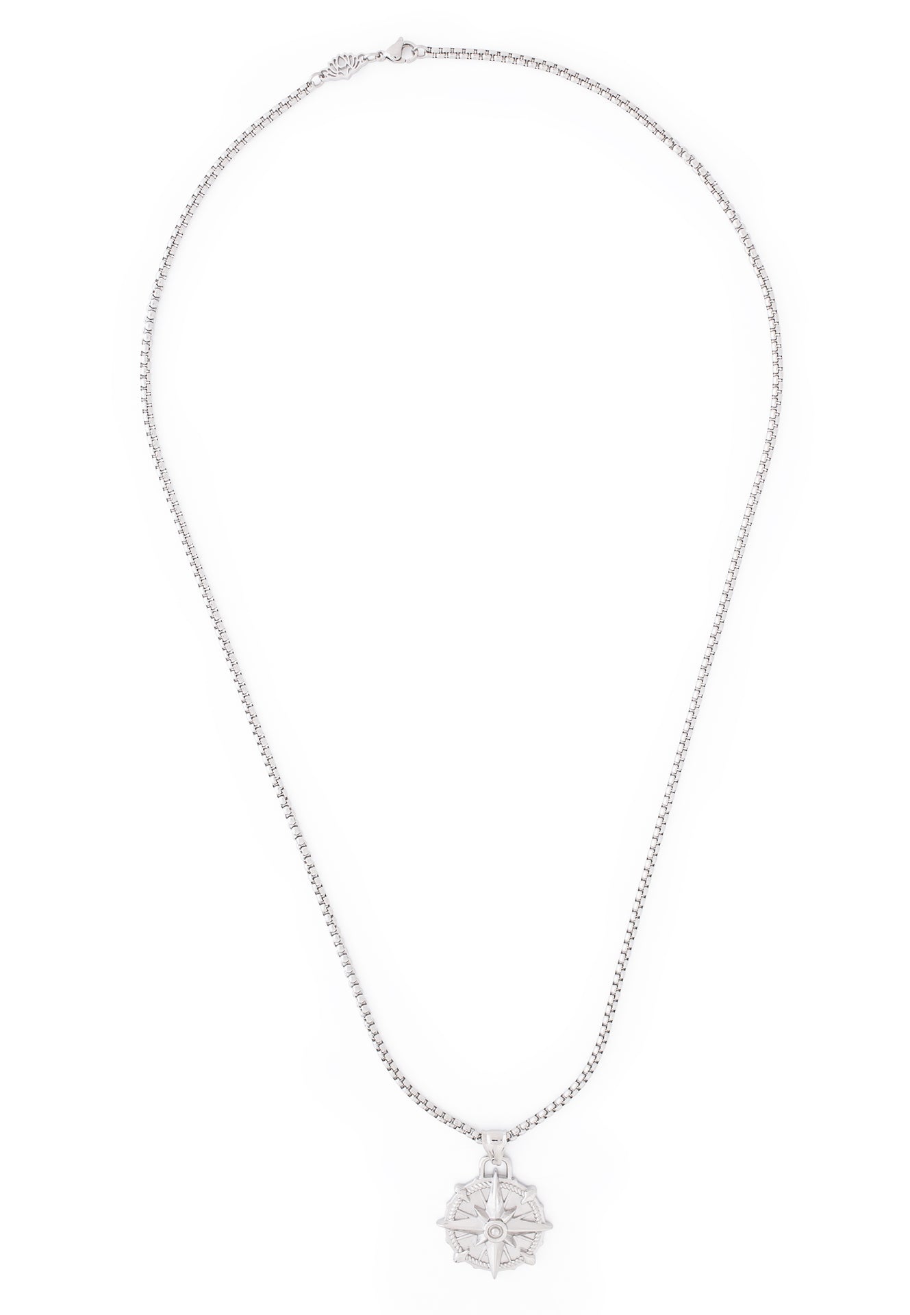 Akitsune-Guidance-Pendant-Silver-North-Star-Compass-Necklace-Full