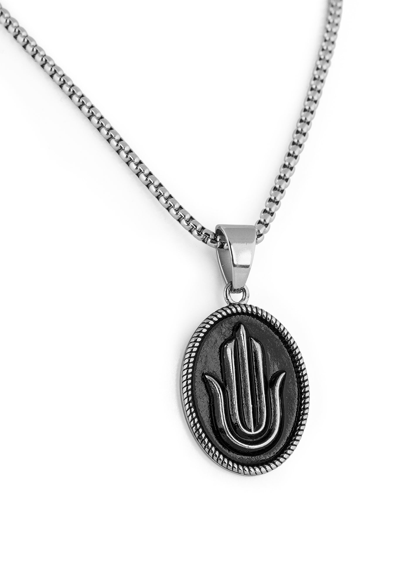 Akitsune-Hamsa-Necklace-Hand-of-Fatima-Men-Women-Silver-2