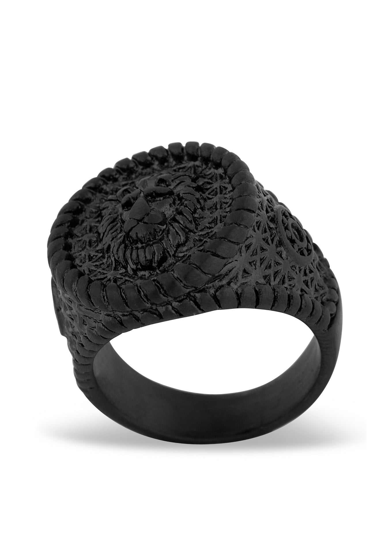 Akitsune-Imperator-Ring-Matte-Black-Roman-Signet-Ring