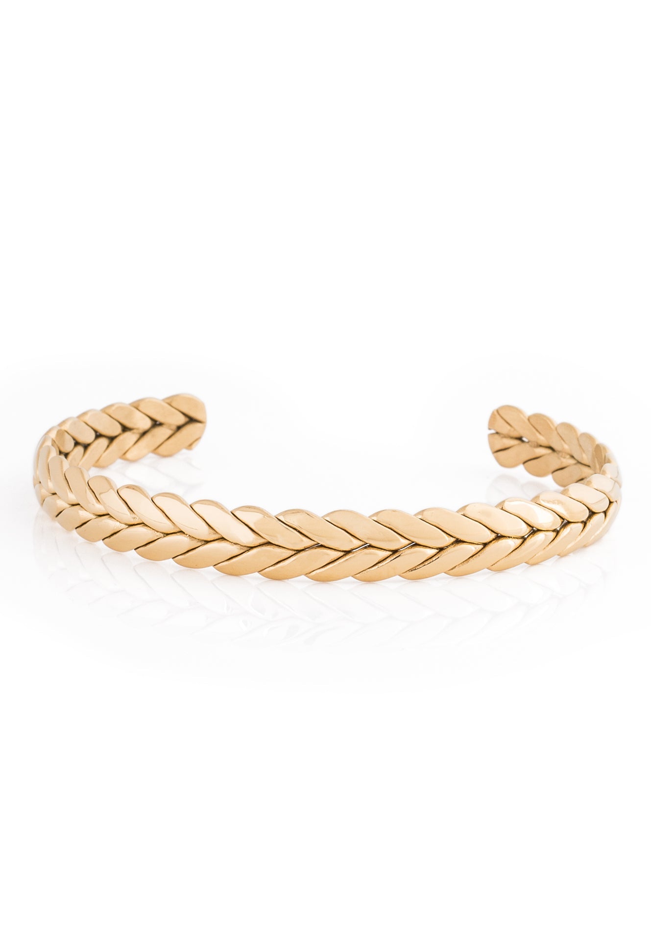 Akitsune-Laurea-Bangle-Laurel-Wreath-Gold-Side