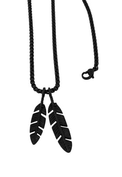 Akitsune-Levitas-Pendant-Necklace-Matte-Black-Feather